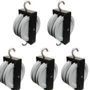 Painted Cast Metal Pulley – Side-by-Side Groove, 50mm, 5 Pack
