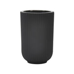 Sagebrook Home 17122-04 Ceramic, 7" Ridged Vase, Black