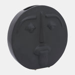 Sagebrook Home 17129-01 Ceramic, 10" Sad Face Vase, Black