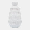 Sagebrook Home 17159 Ceramic, 8" Dimpled Vase, White