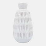 Sagebrook Home 17159 Ceramic, 8" Dimpled Vase, White