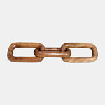 Sagebrook Home 17165 Wood, 17" Square Links Chain, Brown