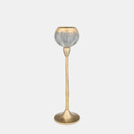 Sagebrook Home 17181-01 Glass, 18" Tealight Holder, Wickhom Gray