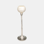 Sagebrook Home 17185-02 Glass, 21" Tealight Holder, Pear White