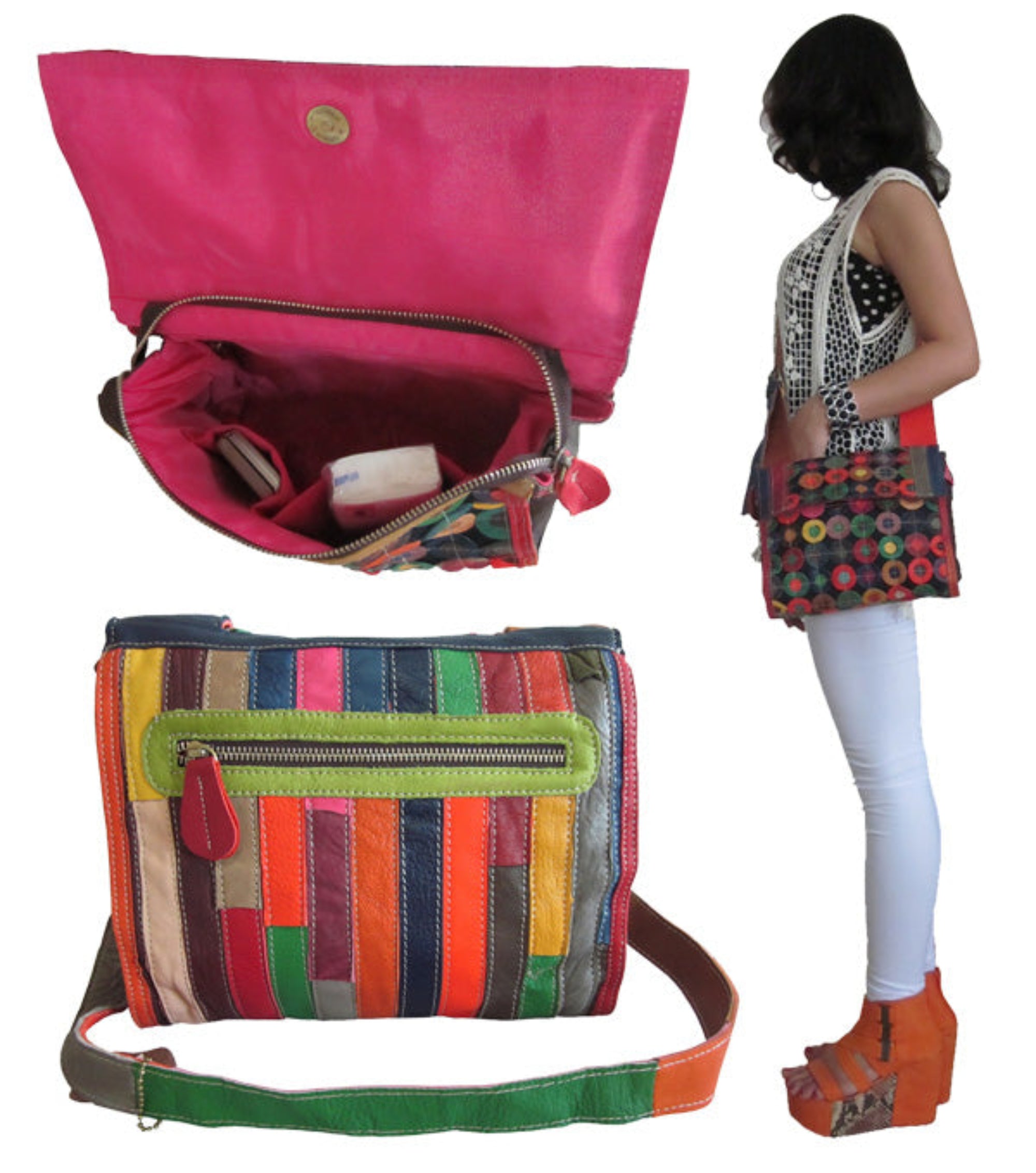 amerileather mini carrier backpack Amerileather Corin Mini Cross Body Carrier – Top Grain Lambskin Leathe – Uber Bazaar