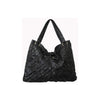 Amerileather Leaflet Stitch Tote – Sana Lambskin Handbag with Mandarin Closure