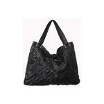 AmeriLeather Sana Leather Handbag – Lambskin, Leaflet Stitching, Mandarin Closure, Ultra-Slim 20" Tote