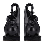 Sagebrook Home 17368-02 Ceramic, S/2 8" Elephant Bookends, Black