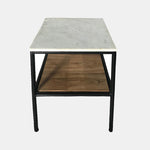 Sagebrook Home 17396 Wood/Marble, 14X20" Side Table, Brown/White