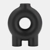 Sagebrook Home 17419-02 Ceramic, 7", Donut Footed Vase, Black