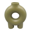 Sagebrook Home 17419-03 Ceramic, 7", Donut Footed Vase, Olive