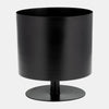 Sagebrook Home 17427-01 Ec Metal, 10", Flat Round Base Planter, Black