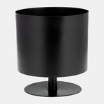 Sagebrook Home 17427-01 Ec Metal, 10", Flat Round Base Planter, Black