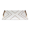 Sagebrook Home 17439-01 Marble, 2", Tray With Handles, White/Gold