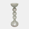 Sagebrook Home 17453-03 Glass, 18", Bubbly Candle Holder, White