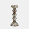 Sagebrook Home 17453-04 Glass, 13", Bubbly Candle Holder, Brown