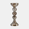Sagebrook Home 17453-05 Glass, 15", Bubbly Candle Holder, Brown