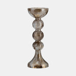 Sagebrook Home 17453-05 Glass, 15", Bubbly Candle Holder, Brown