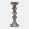Sagebrook Home 17453-06 Glass, 18", Bubbly Candle Holder, Brown