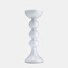 Sagebrook Home 17453-07 Glass, 13", Bubbly Candle Holder, Wht Enam