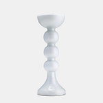 Sagebrook Home 17453-07 Glass, 13", Bubbly Candle Holder, Wht Enam