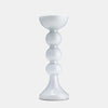 Sagebrook Home 17453-08 Glass, 15", Bubbly Candle Holder, White Enam