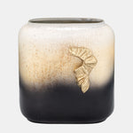 Sagebrook Home 17464-01 Glass, 10", Vase With Wing Handle, Champagne/Blk