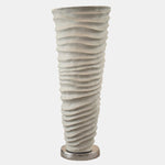 Sagebrook Home 17485-01 Meta 15", Rugged Vase, Ivory/Nickel
