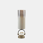 Sagebrook Home 17489-01 Glass, 18", Hurricane With Sphere Base, White/Gold
