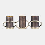 Sagebrook Home 17493 Metal, 6", Abstract Ring Candle Holder, Gold