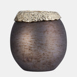 Sagebrook Home 17494-01 Glass, 8", Ova Hurricane, Charred Coal/Gold
