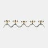 Sagebrook Home 17499-02 Metal, 28", Zigzag Candle Holder, Champagne/Nickel