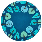 Carpets for Kids KIDSoft Tranquil Trees Decorative Classroom  Rug, Blue, 6' Round
