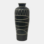 Sagebrook Home 17544-03 Terracotta, 22" Modern Vase, Black