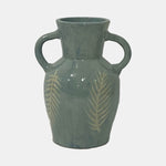 Sagebrook Home 17546-02 Terracotta, 11" Leaf Eared Vase, Mint