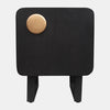 Sagebrook Home 17554-02 Wood, 16" Modern Night Stand, Black