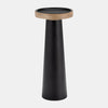 Sagebrook Home 17581-01 Wood, 12" Flat Candle Holder Stand, Black/Natural
