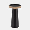 Sagebrook Home 17581-02 Wood, 9" Flat Candle Holder Stand, Black/Natural