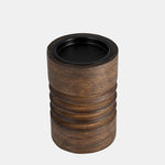 Sagebrook Home 17582-03 Wood, 6" Accordion Candle Holder, Brown