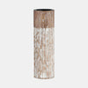 Sagebrook Home 17588-02 Wood, 10" 2-Tone Textured Candle Holder, Brown