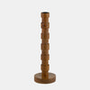 Sagebrook Home 17589-01 Wood, 13" Textured Taper Candle Holder, Brown