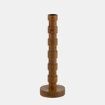 Sagebrook Home 17589-01 Wood, 13" Textured Taper Candle Holder, Brown