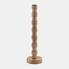 Sagebrook Home 17589-02 Wood, 15" Textured Taper Candle Holder, Brown
