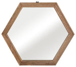 Sagebrook Home 17594 Wood, 20" Hexagona Mirror, Natural