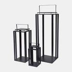 Sagebrook Home 17615 Metal, 13/24/36 Open Square Lanterns, Set of 3, Black
