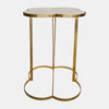 Sagebrook Home 17622 Metal/Marble, 15"x24" Clover Shaped Side Table