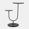 Sagebrook Home 17629 Metal, 19"x25" 2-Tiered Side Table With Mirror Top