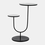 Sagebrook Home 17629 Metal, 19"x25" 2-Tiered Side Table With Mirror Top