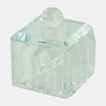 Sagebrook Home 17640 Glass, 4"D Ridged Trinket Box, Clear