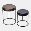 Sagebrook Home 17658-01 Metal, 16"X18"/19"X23" Nested Round Side Tables, Set of 2